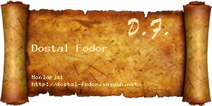 Dostal Fodor névjegykártya